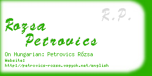 rozsa petrovics business card